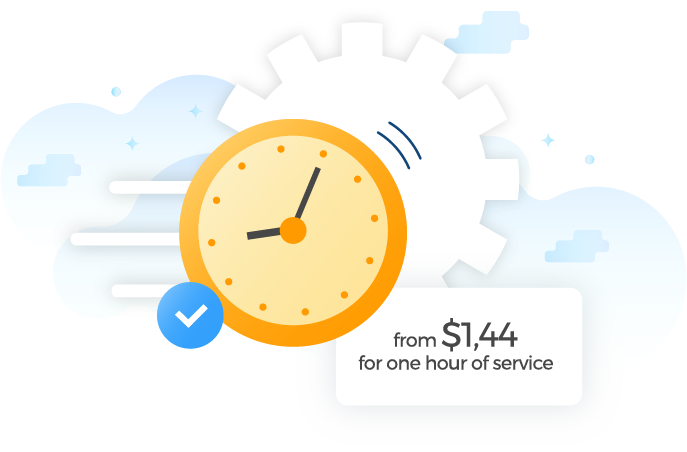 $1,44 for one hour of service